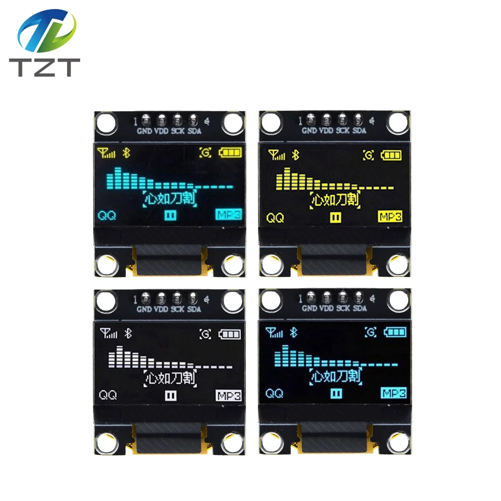 Модуль ЖК дисплея TZT 0 96 дюйма IIC Серийный белый 128X64 I2C SSD1306 12864 плата с экраном GND VCC