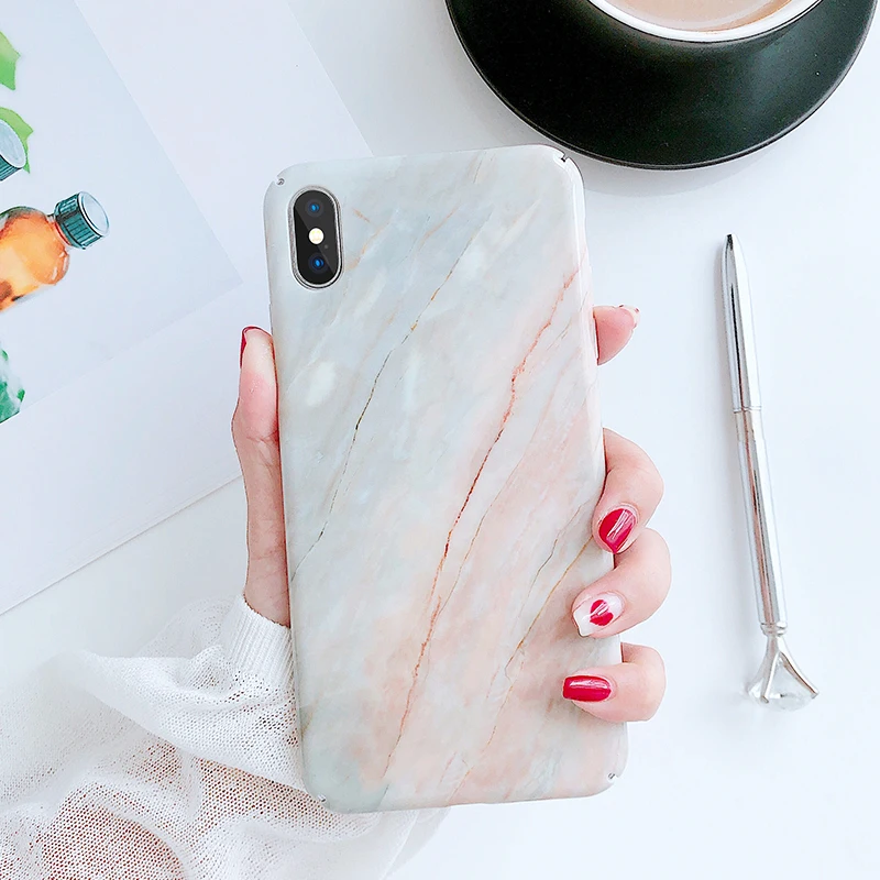 Мраморный чехол для iphone 7 XS MAX жесткая задняя панель из поликарбоната 6 6S 8 Plus X XR