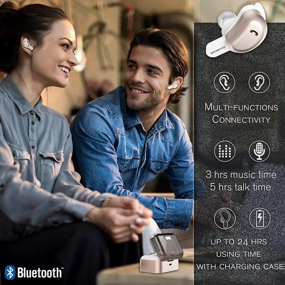 Amorno, беспроводные наушники-вкладыши, наушники, беспроводные, Bluetooth, наушники с шумоподавлением, Ecouteur Sans Fil, Bluetooth, Бас-гарнитура