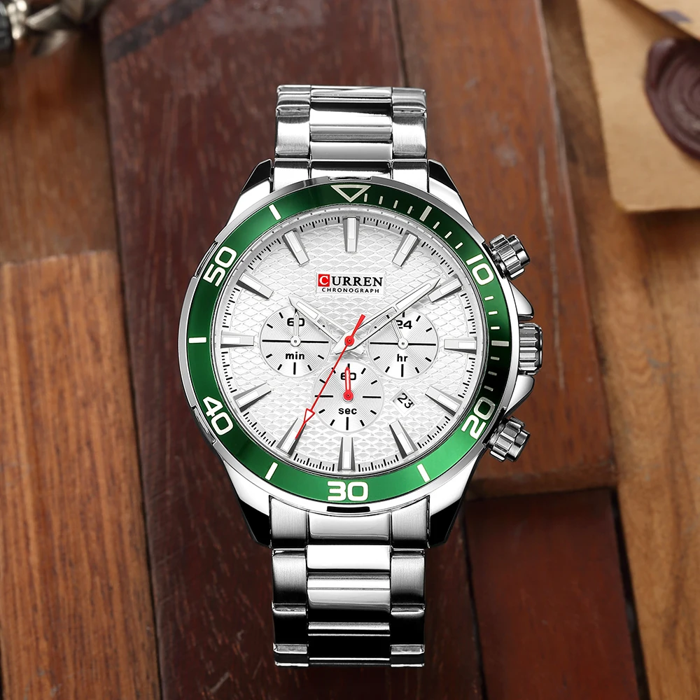 

Men's Fashion Wrist Watches Chronograph Watches Stainless Steel Band For Man Luxury Brand CURREN Water Resistant Quartz Relojes
