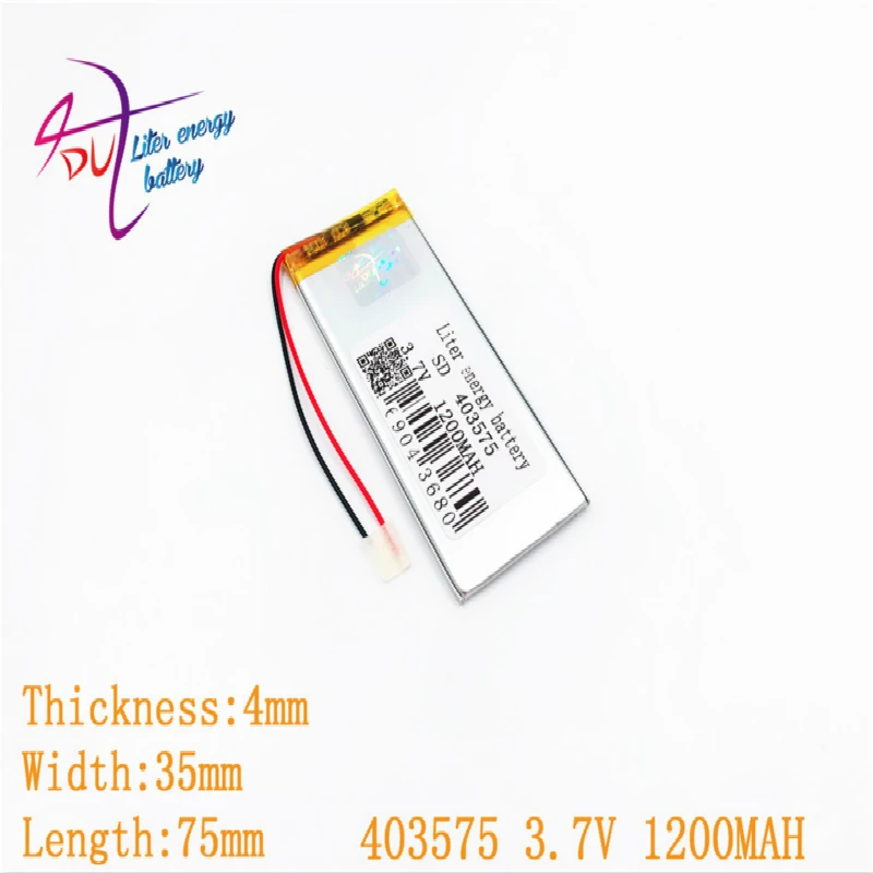 Литровая энергетическая батарея 403778 3 7 в 1350 мАч для умного дома MP3 колонок литий