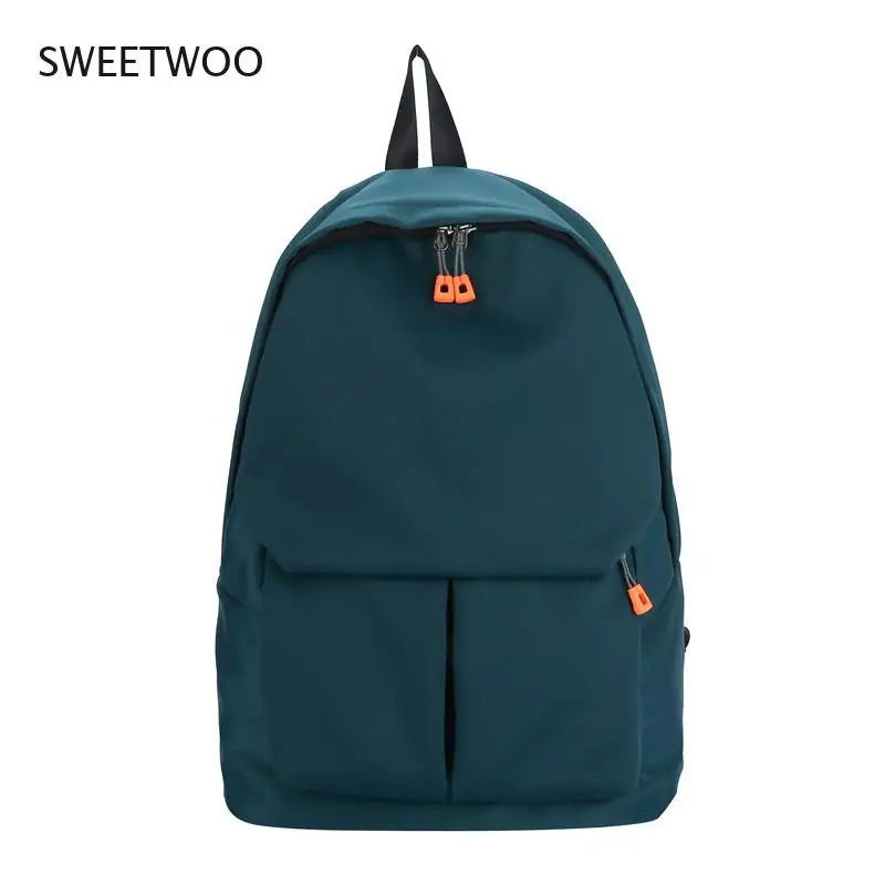 

Fashion Teenager Schoolbags for Men Female Students Preppy Style Large Capacity Shoulder Bag Backpack Solid Colors Travel Bag