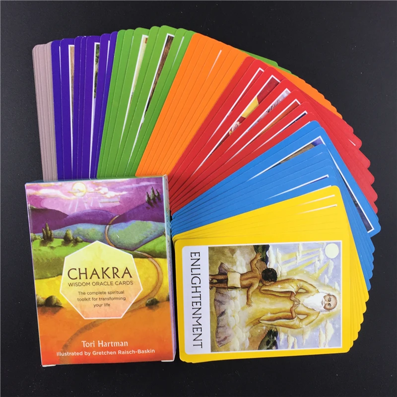 Симпатичная чакра WisdomTarot английские карты с изображением ораклов набор для