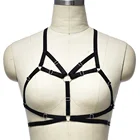 Сексуальное Тело клетка Эластичный черный Жгут Бюстгальтер Для женщин Гот укороченный топ с открытой грудью рейв тела белье, женское нижнее Панк тела жгут бюстгальтер