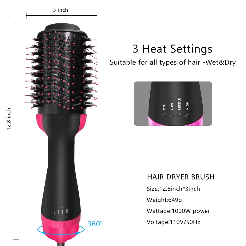

New 2 IN 1 One Step Hair Dryer Hot Air Brush Hair Straightener Comb Curling Brush Hair Styling Tools Ion Blow Hair Dryer Brush