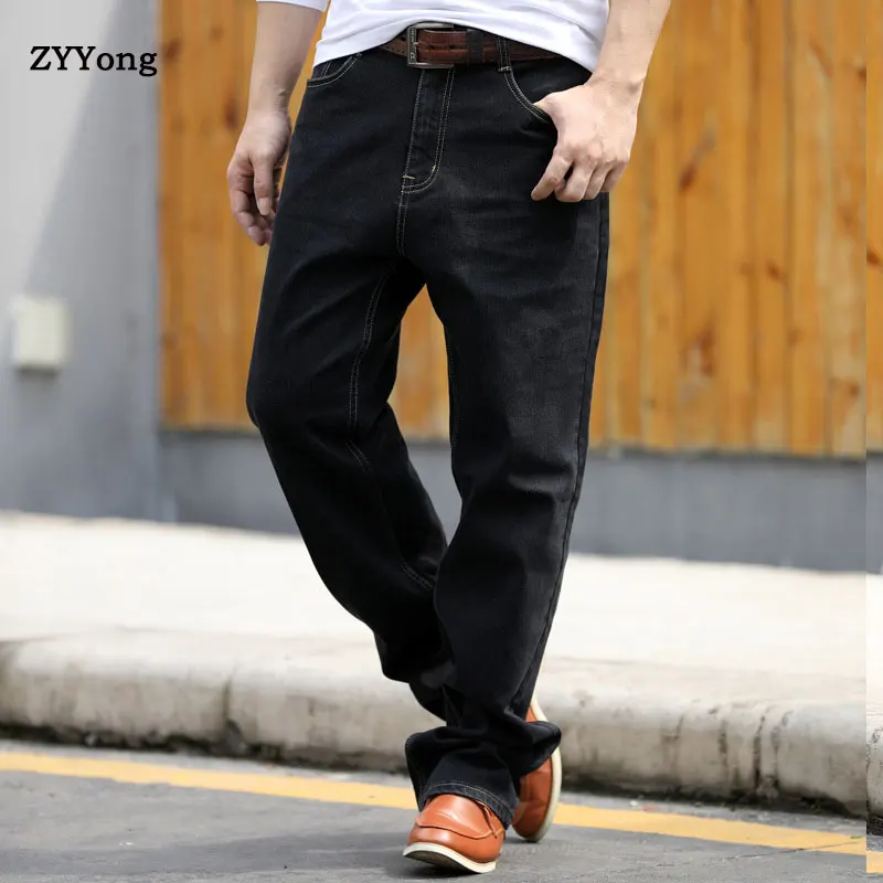 2020 New Men Jeans Wide Leg Denim Pants Loose Hip Hop Skateboard Jeans Straight Trousers Harem Baggy Pants Male Clothes 28-44