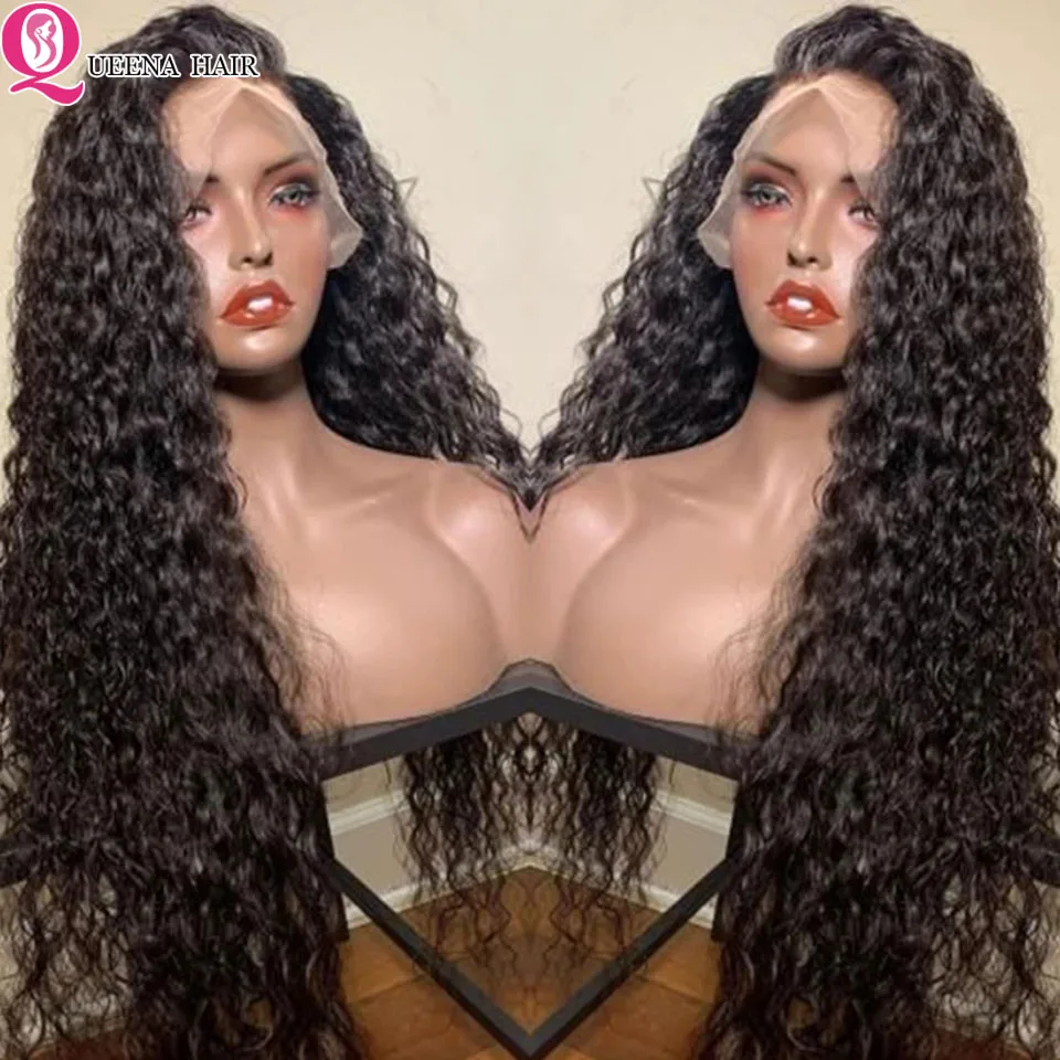 

Brazilian Water Wave Lace Front Wig Human Hair Wigs 30 Inch Waterwave Lace Frontal Wig 180% Wet And Wavy Transparent Lace Wig
