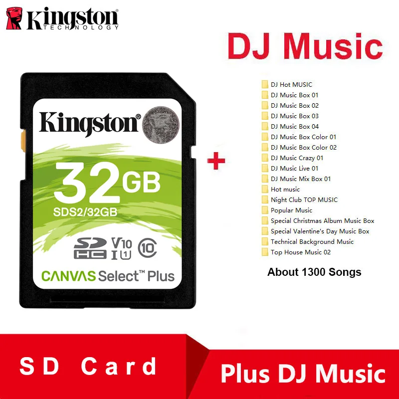 Kingston SD карта памяти 32 Гб SDHC цифровой класс 10 карта памяти 32 Гб Schede Memoria SD для sony цифровая фотокамера DSLR карта - Емкость: SDC2-32G-DJ-music