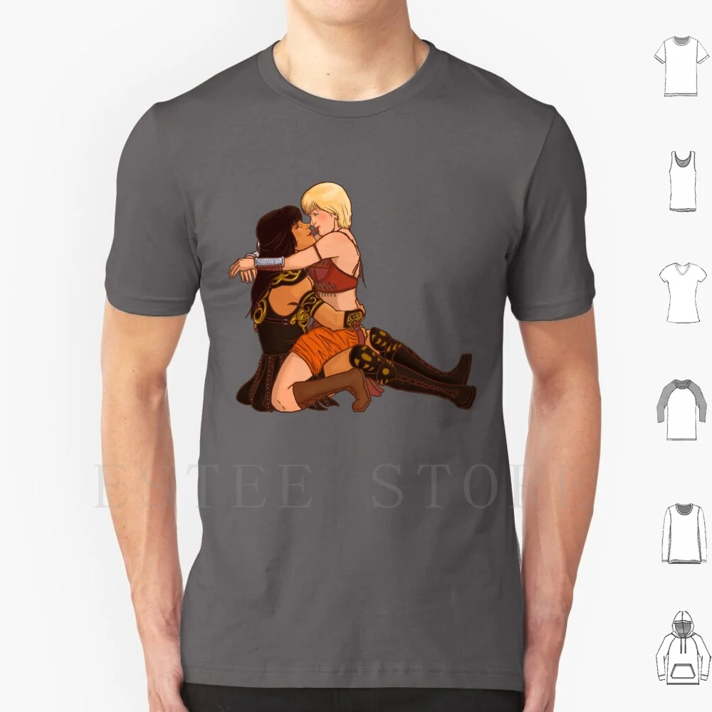 

Мужская хлопковая футболка с надписью «Xena And Габриэль: Language», 6Xl