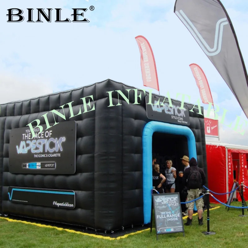 Замечательный черный рекламных событий коробка надувная палатка кубической