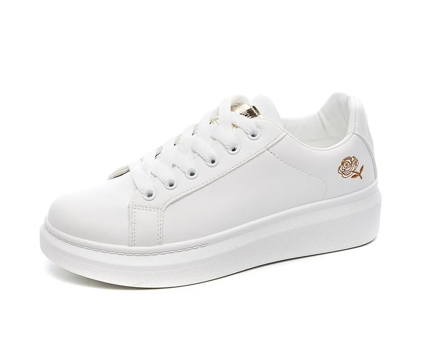 

2021 New Spring Tenis Feminino Lace-up White Shoes Woman PU Leather Solid Color Female Shoes Casual Women Shoes Sneakers