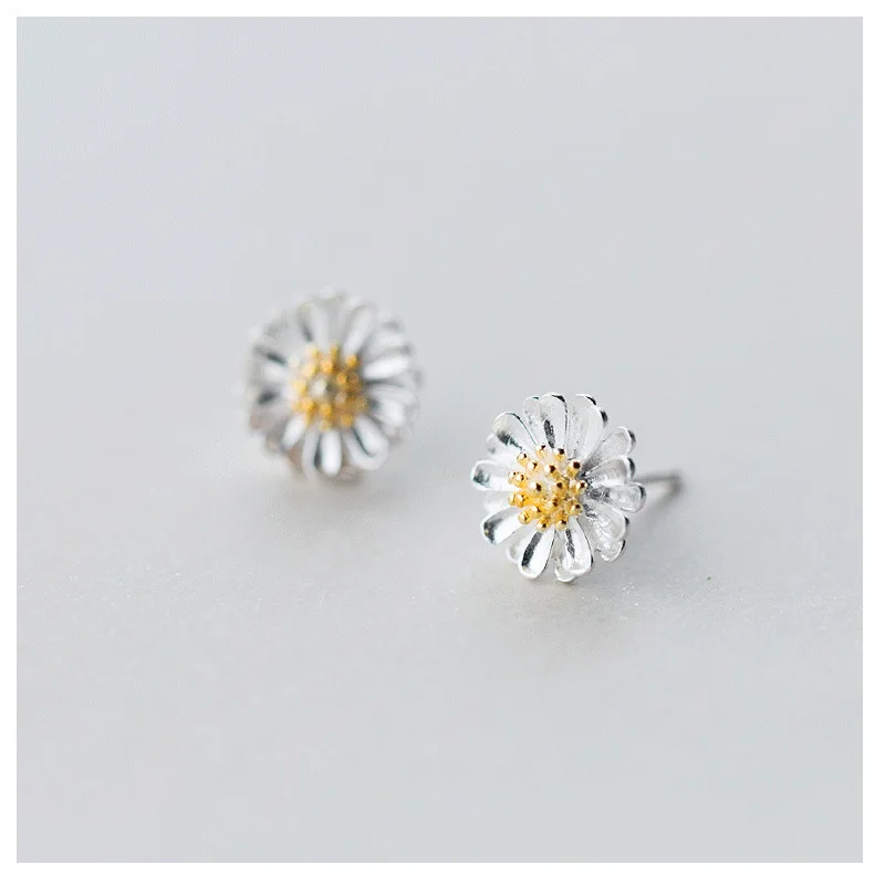 

La Monada Daisy Small Woman Earring Minimalist 925 Silver Jewelry Female Flower Fashion Silver Stud Earrings For Women Girls
