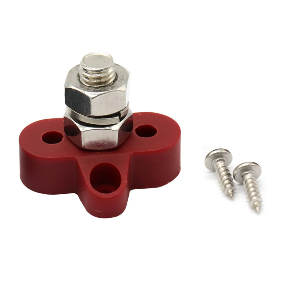 Красный изолированный клеммный блок из нержавеющей стали с одним стержнем 3/8