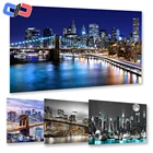 5D алмазная живопись, Городской Ночной пейзаж, полноразмерная Алмазная вышивка, строительство, пейзаж стразы, мозаика, украшение для стен