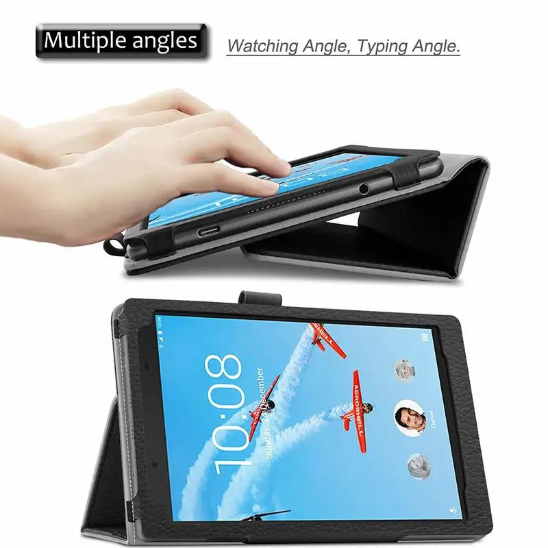 Чехол для Lenovo Tab 4 8 плюс 2017 флип чехол с текстурой личи из искусственной кожи