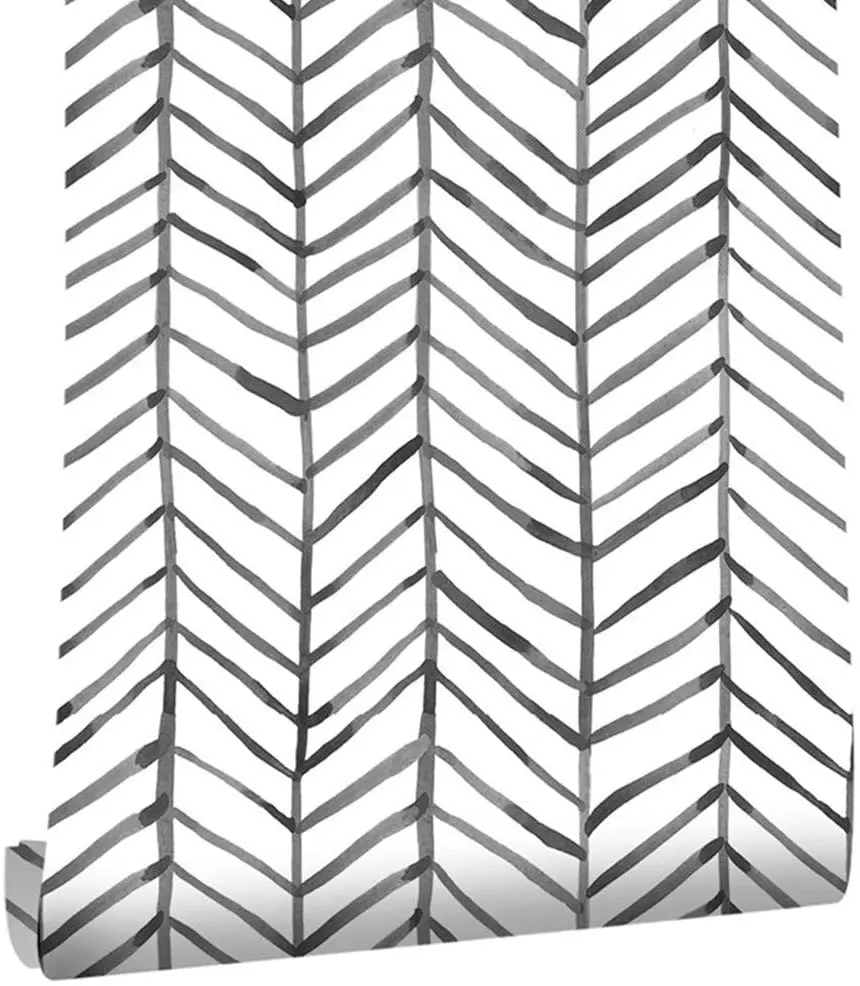 Виниловые обои Meihodan Черно-белые полосы