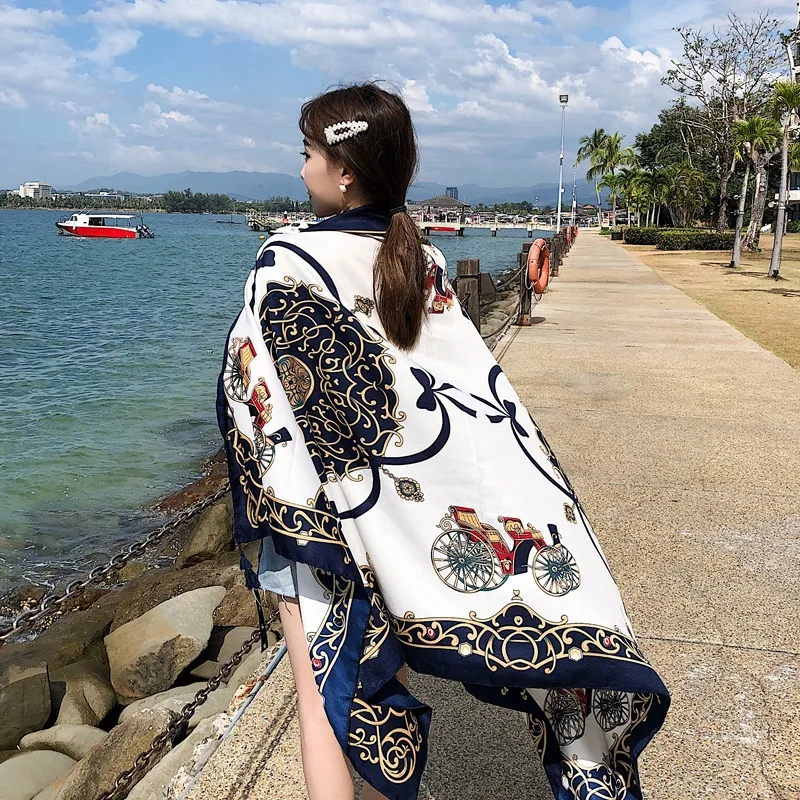 Классический роскошный брендовый женский шарф-поводок модные шелковые шарфы с