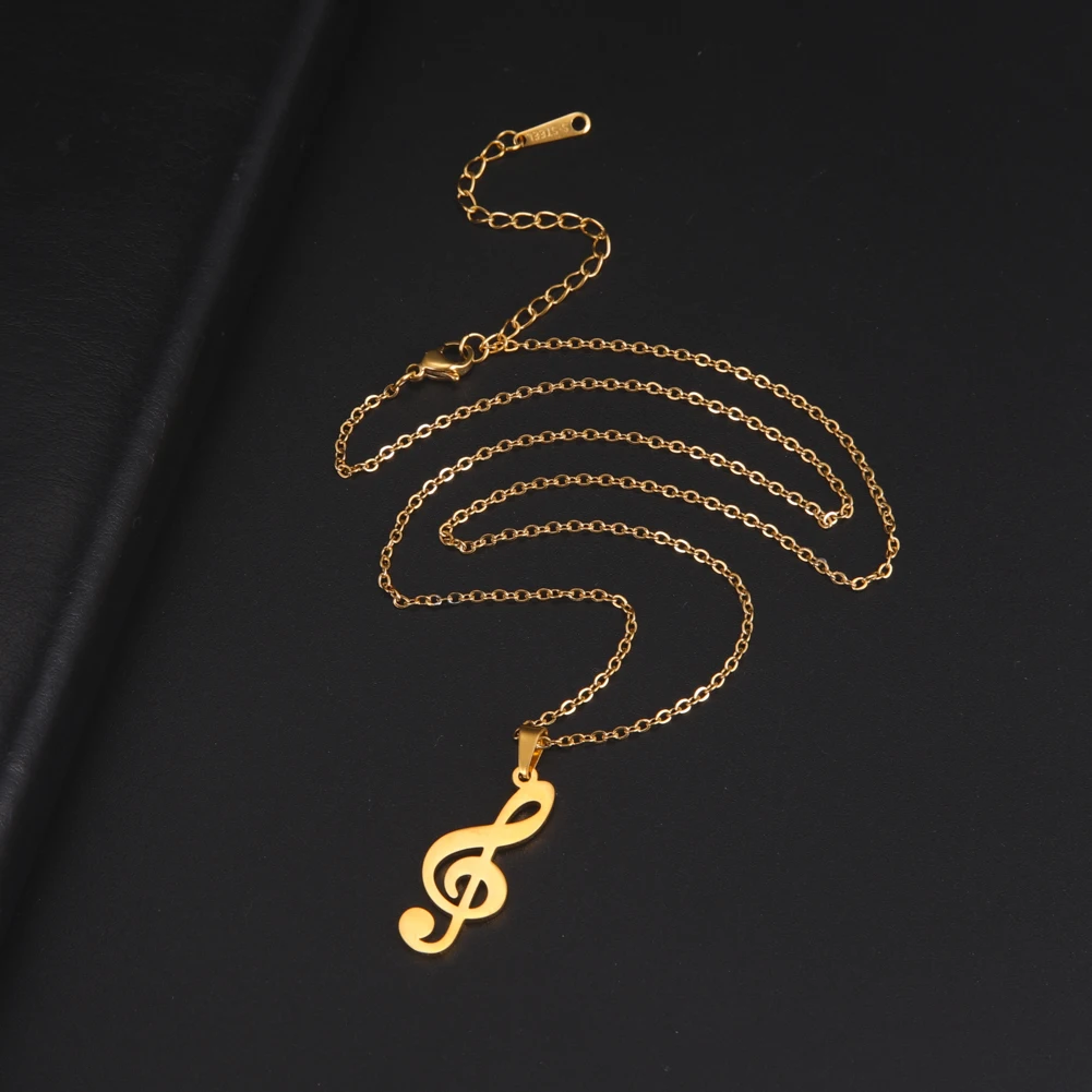 Skyrim Музыка Примечание гитара кулон ожерелье для женщин Мода нержавеющая сталь