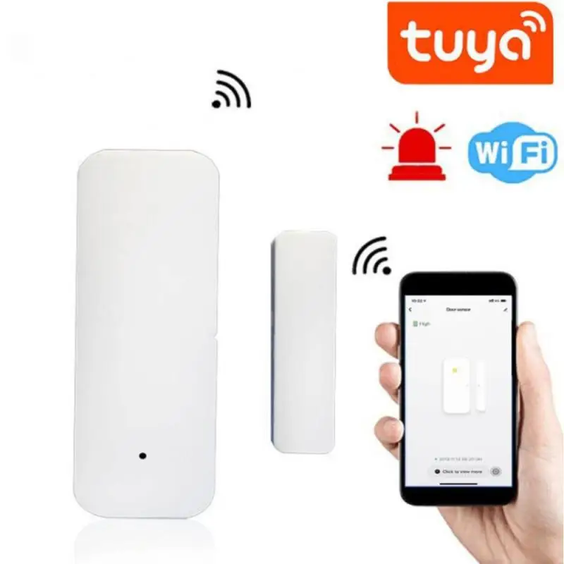 

Дверной магнитный датчик Tuya с Wi-Fi, смарт-детекторы открытия/закрытия дверей, приложение Smart Life, датчик окон с Wi-Fi, работает с Alexa Google Home