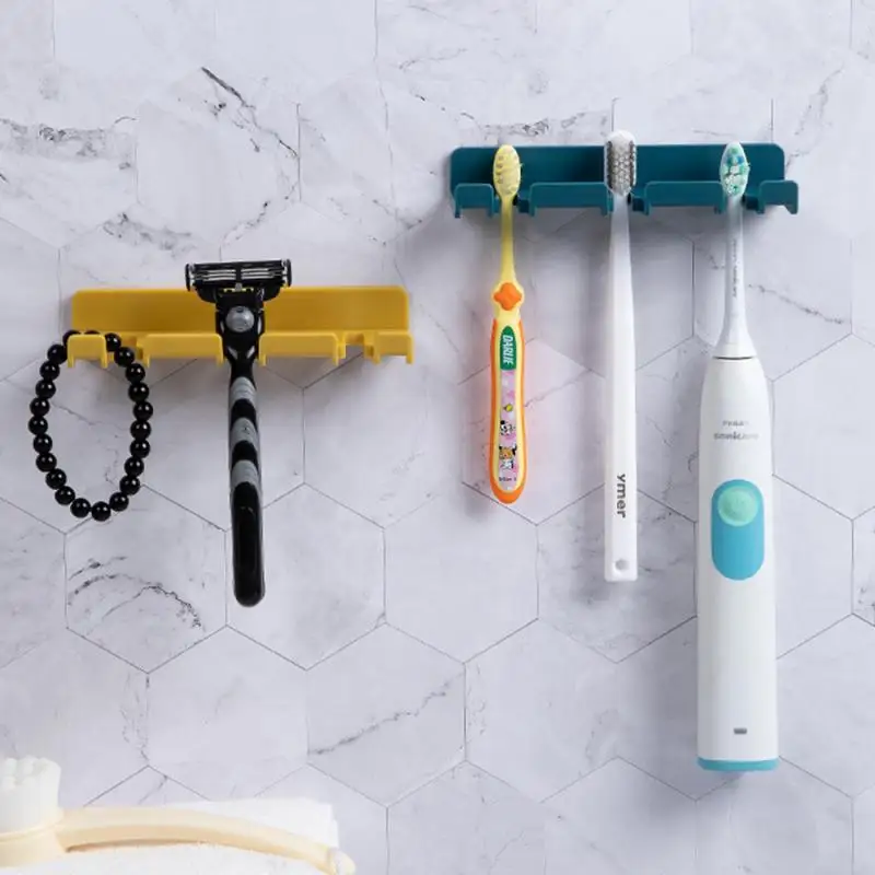 

Multifunctional Punch-Free Hook Wall-Mounted Toothbrush Holder Bathroom Toilet Hook Bedroom Household Plug Storage Rack
