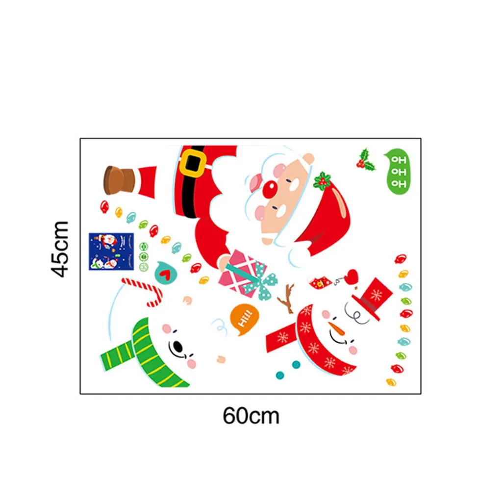KAKUDER Санта Снеговик Счастливого Рождества стикер на стену для стеклянного