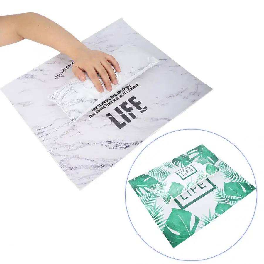 Lootaan Manicure Nail Art Hand Pillow Pad Set Salon Rest Holder Cushion Washable Table Mat Nails Design | Красота и здоровье