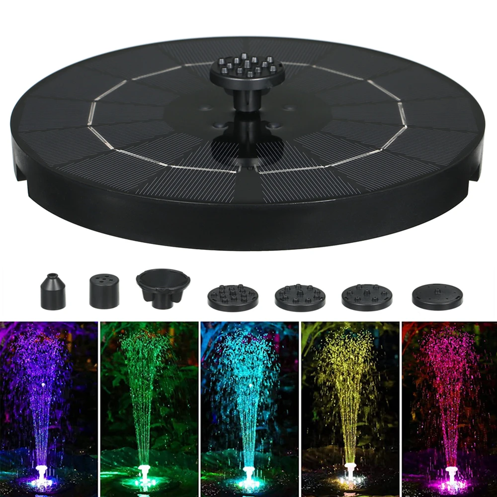 3 8 W разноцветными огоньками Солнечный водяной насос фонтана сад птица ванная