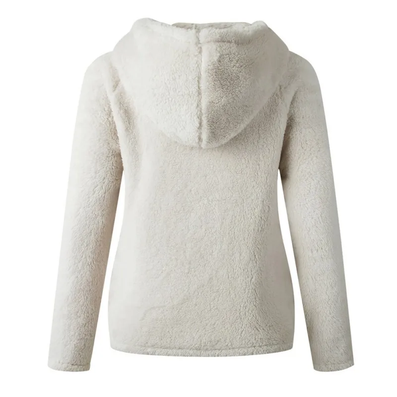 

Women Fall Winter Long Sleeves Hoodies Hot Style Women's Warm Pure Color Pullover Plush Sweater Women Casual Hoodie Tops
