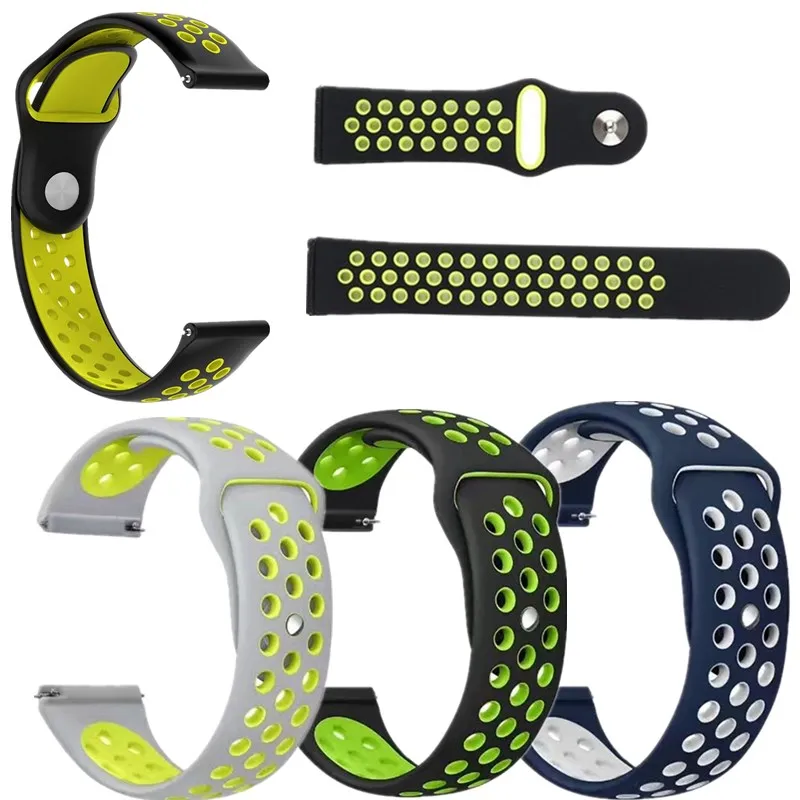22 мм Универсальный силиконовый ремешок для Xiaomi Amazfit Pace/GTR 47 мм/Stratos 2 2S 3 ремешок для huawei Watch GT GT2 Band для Galaxy