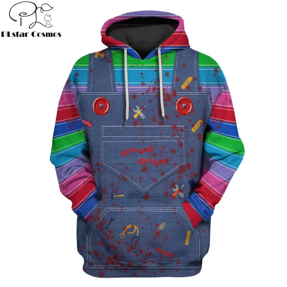 2019 New Fashion Men hoodies 3D Full-Print horror movie Chucky Hoodie/Sweatshirt Apparel Cosplay costume Unisex Hoody streetwear