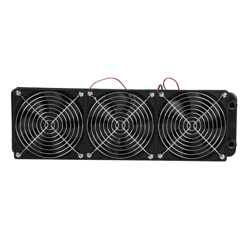

120mm 360mm 2pins DC12V 0.15A CPU Water Cooling Radiator G1/4 Thread Heat Row Radiator with Fan 18 Tubes
