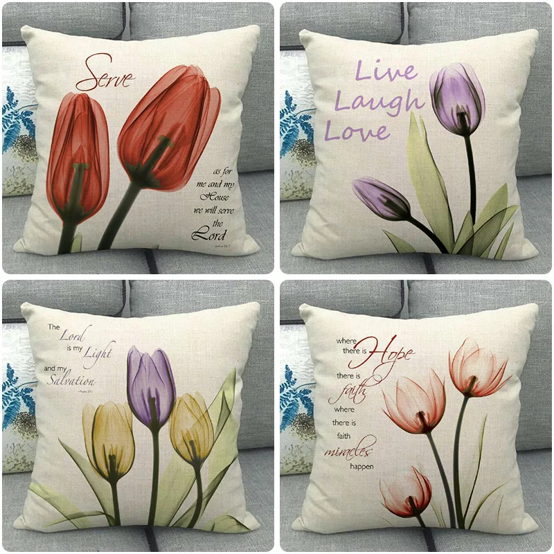 45 см * цветы тюльпана наволочка Супермягкие модные полиэстер наволочки для