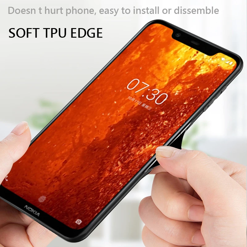 UPaitou Tempered Glass Case for Nokia 8.1 X7 X6 6.1 7 Plus TPU Edge Bumper Shockproof Luxury 7.1 Cover |