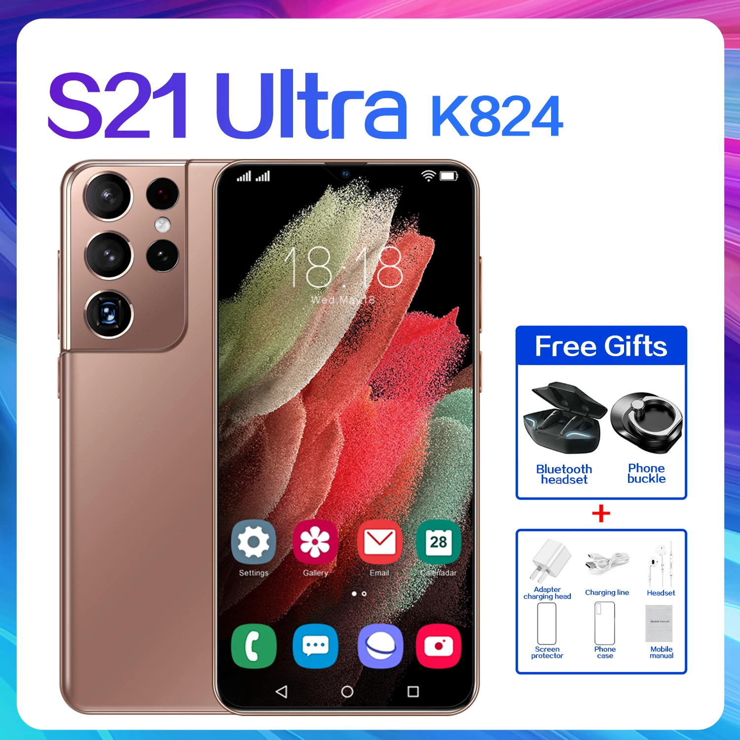 

Global version S21 Ultra mobile phones 12GB+512GB 7.2 inch smartphones Dual SIM telephone 5000mAh cellphones 16+32MP Phones