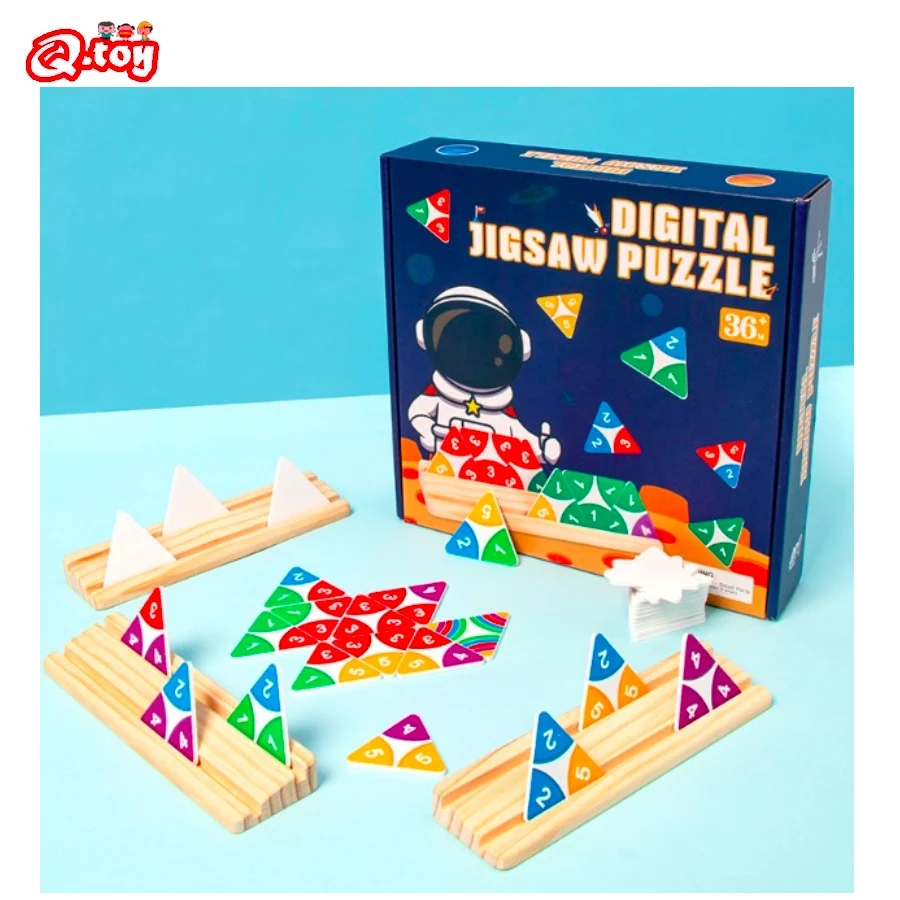 Деревянные цифровые часы настольная игра головоломка логика ума развития