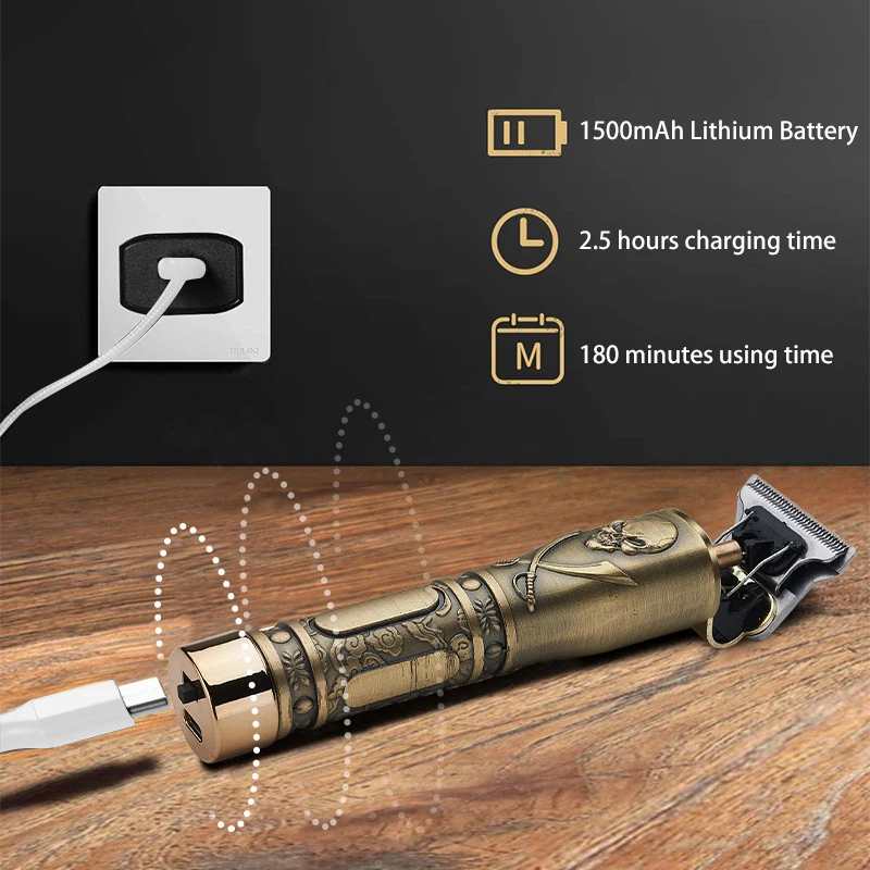 

Men Close-Cutting Beard Trimmer Hairdresser Electric Hair Clipper Professional Barber Hair Trimmer Hair Cut 0Mm T-Blade Machine
