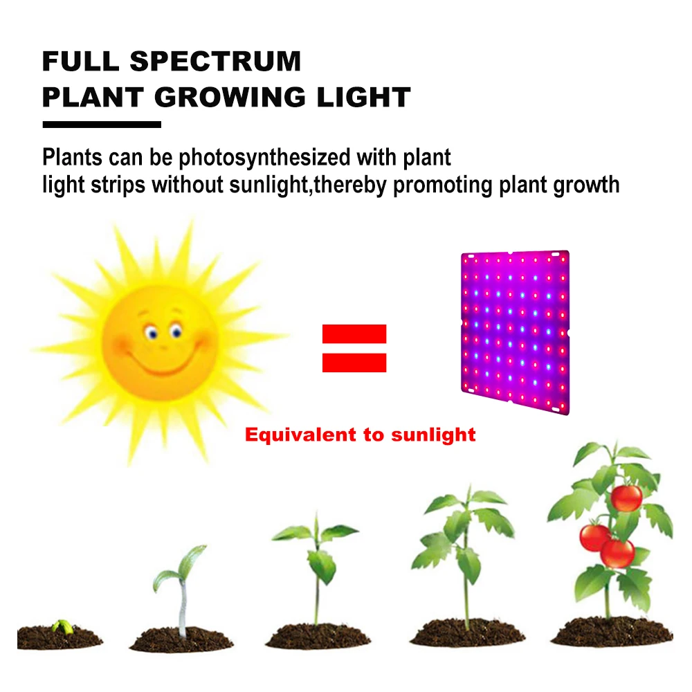 Фитолампа светодиодная полного спектра для выращивания комнатных растений