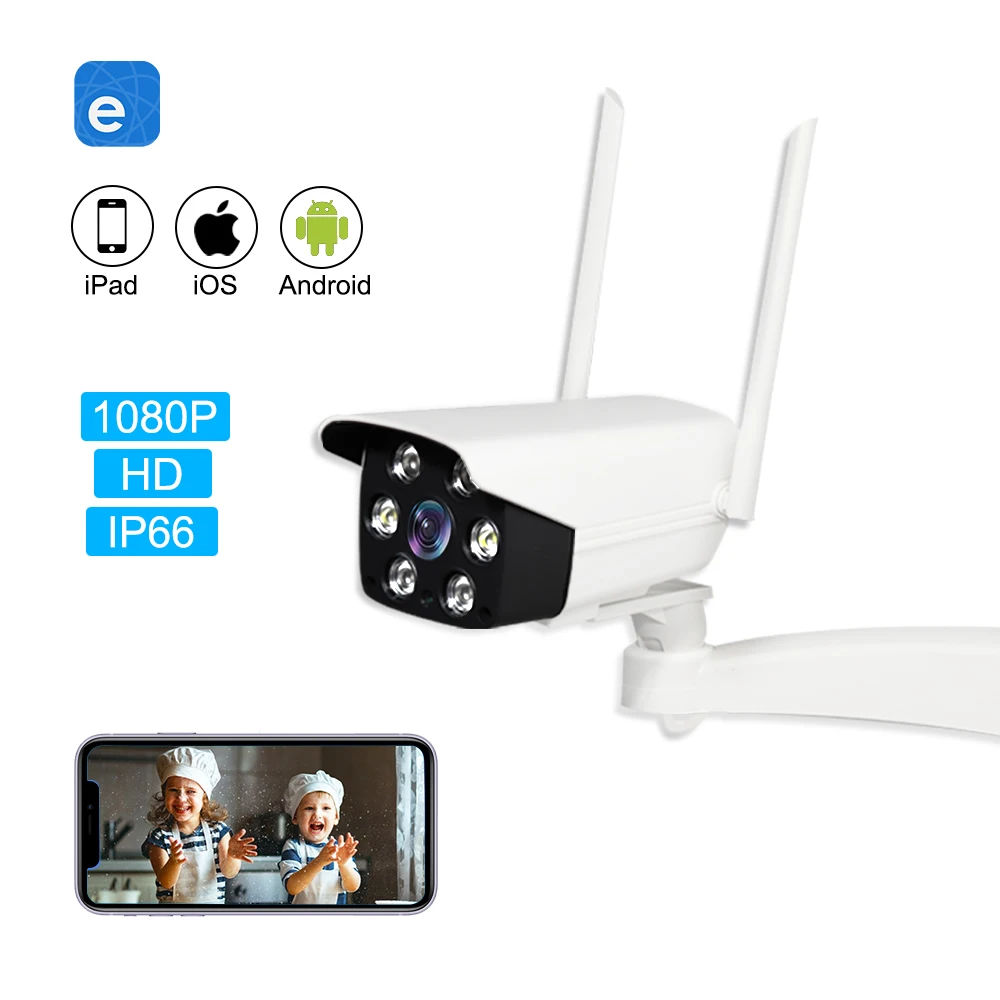 Беспроводная уличная камера EACHEN Wi Fi с помощью приложения EWelink 1080p HD CCTV кронштейном