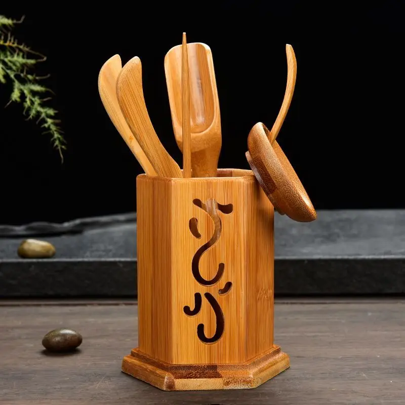 Китайский набор Ча Дао 6 шт. гексадрон Бамбуковая чайная посуда китайская