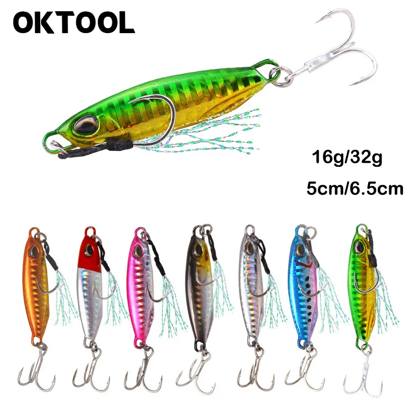 

Metal Cast Jig Spoon 16G 32G Short Casting Jigging Lead Fish Sea Bass Fishing Lure Artificial Bait Tackle Wire Sequins Hooks