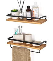 2pcs floating shelves wood wall mounted storage shelf for bathroom kitchen bedroom rustic decorative shelves organizer