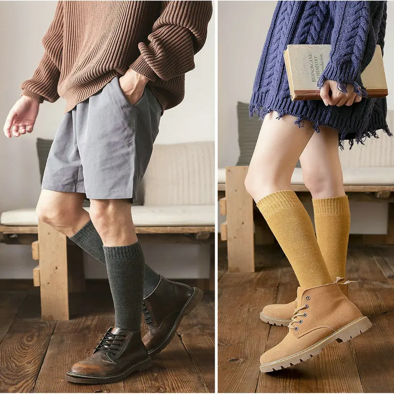 2019 winter new men and women socks cotton terry thicken warm long tube socks Japanese fashion socks skarpetki calcetines mujer