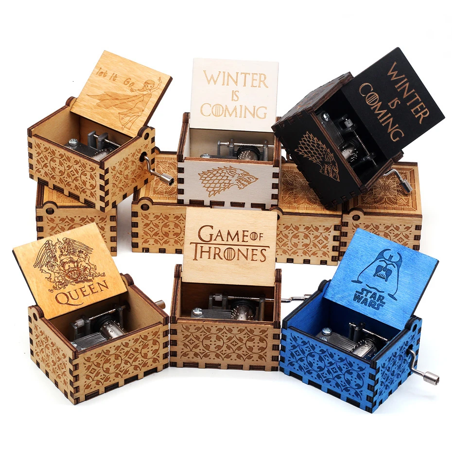 Оптовая продажа Старинная Деревянная музыкальная шкатулка в стиле ретро с