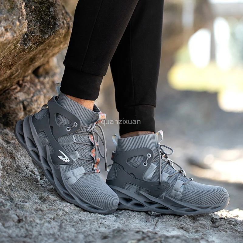 

2021 New Work Safety Boots Four Season Safety Shoes Indestructible Safety Shoes Men Work Sneakers Men Steel Toe Shoes Men Boots