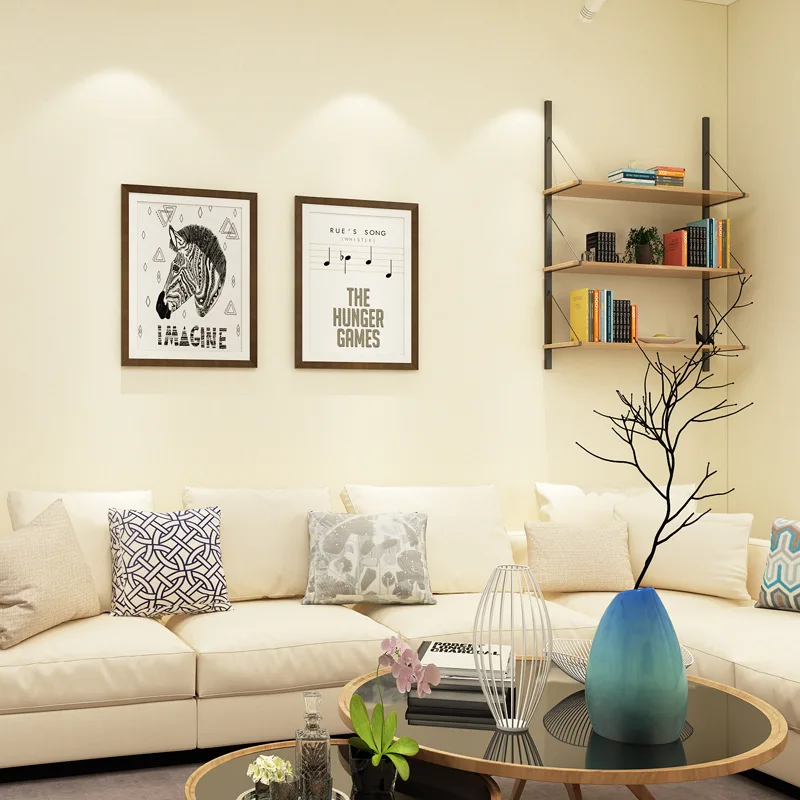 

Современные Простые нетканые обои в рулоне, однотонные обои для спальни, гостиной, отеля, W187