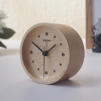 beech wood alarm clock mute creative bedside student nordic minimalist mini personality bedroom japanese style wooden desk table