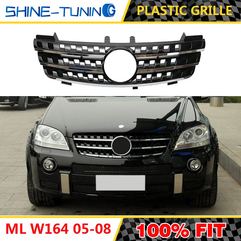 Передняя решетка подходит для mercedes ML Class W164 x164 amg решетка 2005-08 ML300 ML320 ML350 ML400 ML500 ML430 без эмблемы