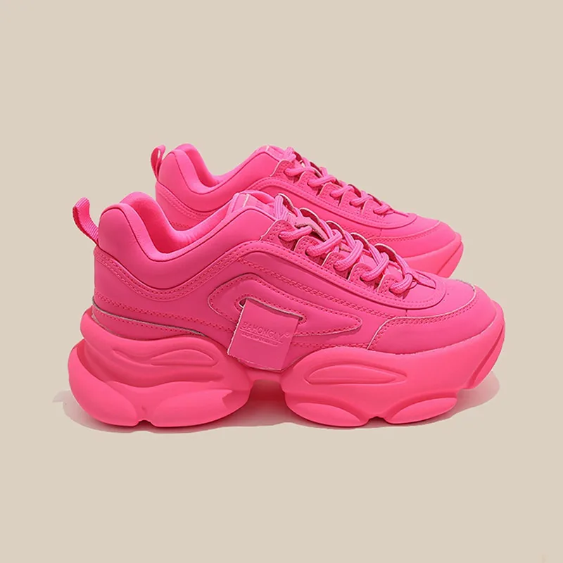 

Outdoor Women Platform Chunky Sneakers Designers Fashion Lace-up Urban Walk Series Tennis Basket Female Autumn Vulcanized Shoes