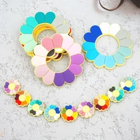 chenkai 10pcs silicone flower teether baby round shaped beads teething bpa free diy sensory chewing toy accessories