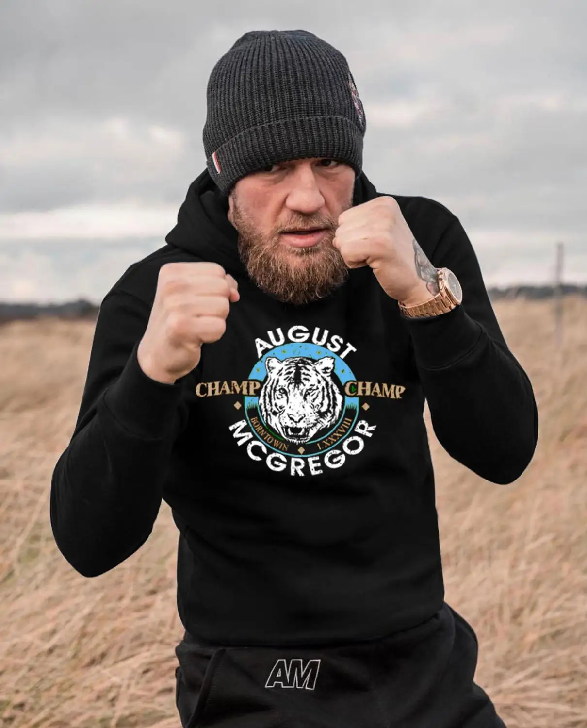 Куртка MMA Conor McGregor с капюшоном Черная Толстовка для фитнеса тигр белый Муай Тай